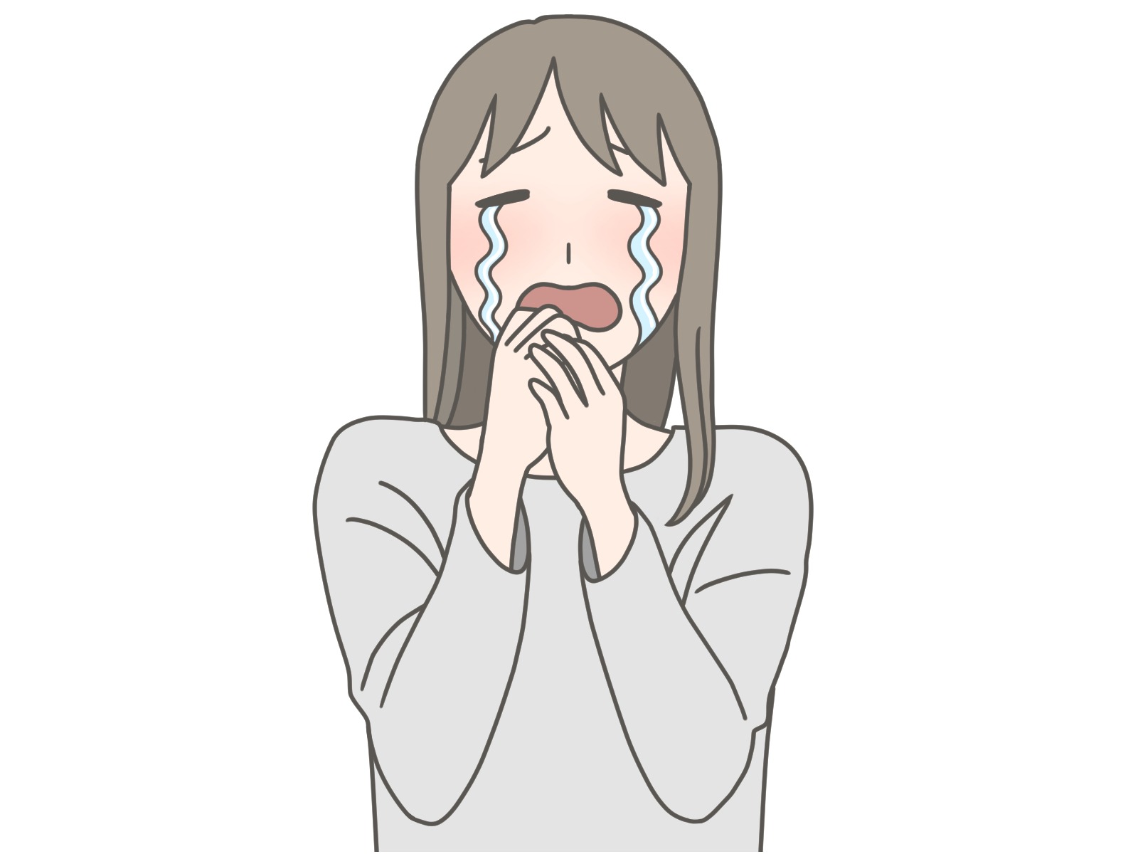 本気泣きする女性